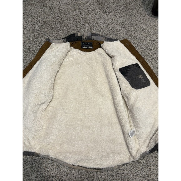 Jachs New York Mens S Jacket Gray Aztec Sherpa Fleece Lined Wool Blend Shirt - Picture 10 of 10